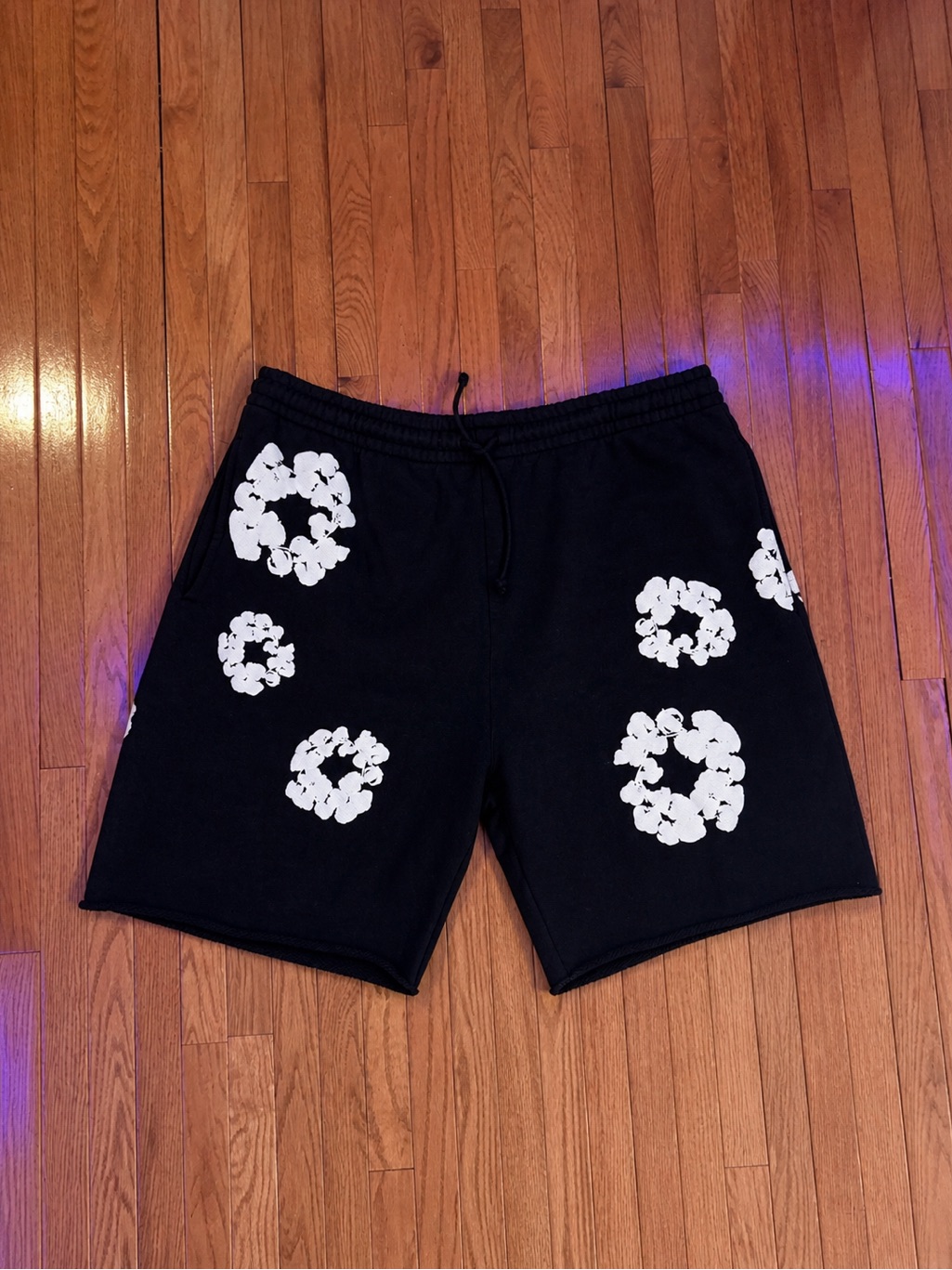 Black Floral Print Men's Shorts